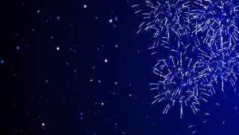 blue fireworks display at night