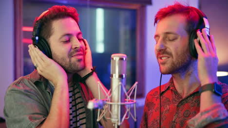 musicians in a recording studio