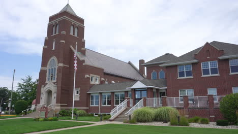 exterior-establishing-shot-of-a-Christian-church