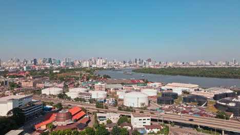 financial district and business centers in smart urban city in asia