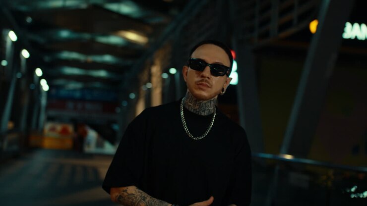 Stylish Man in Urban Night Scene