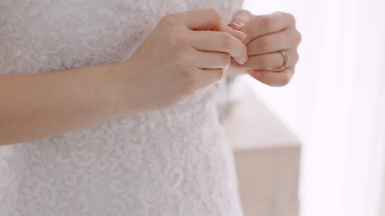 Anxiety, fear and stress bride with wedding ring