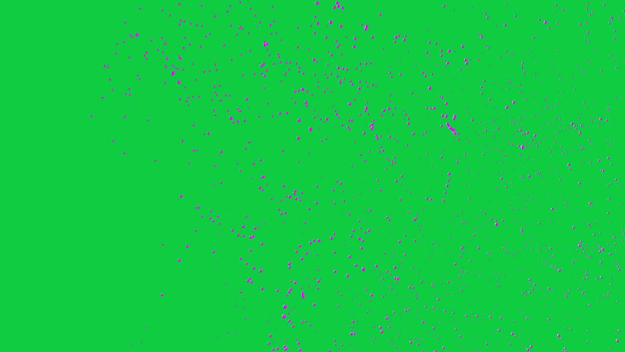 녹색 스크린에 날아다니는 애니메이션 분홍색 진주