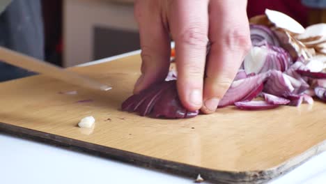 close up on caucasian male hands in home kitchen