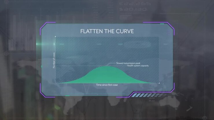 Animation of data processing over cityscape