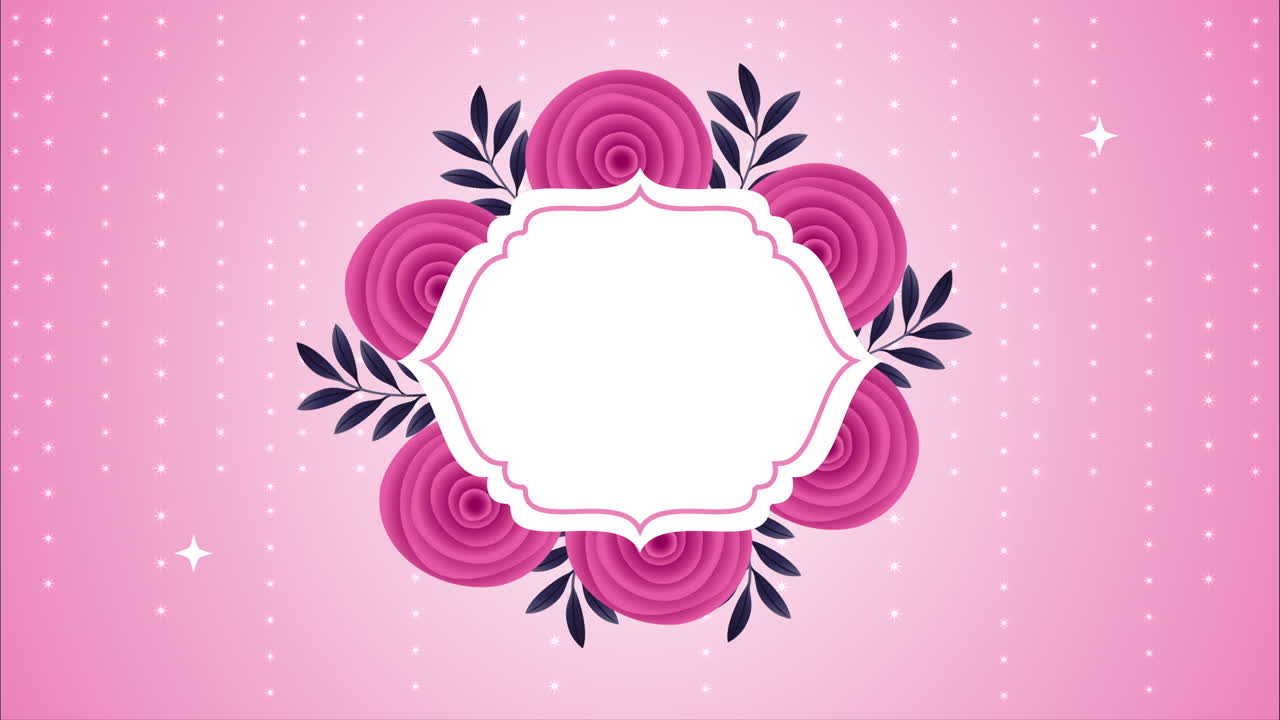 hermosas rosas flores jardín elegante marco de animación