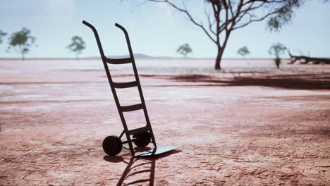 small trolley cart in the desert