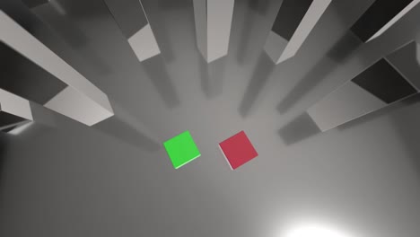 comparando el diagrama de barras verdes y rojas 3d creciendo hasta el 41% y el 59%