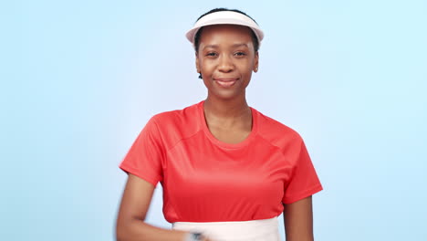 Athlete,-pointing-and-portrait-of-woman