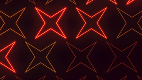 vivid neon crosses forming a mesmerizing pattern on a dark backdrop, creating a striking and captivating visual composition