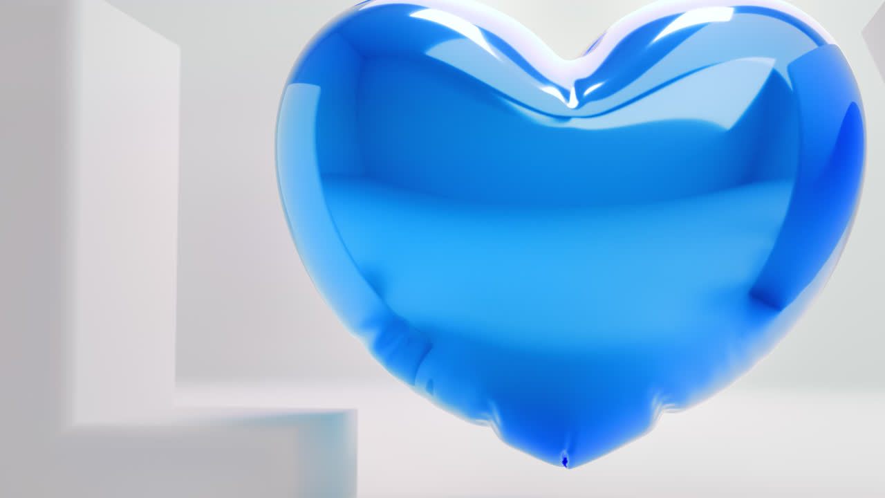 White love letters sign with the blue heart instead of "O" letter