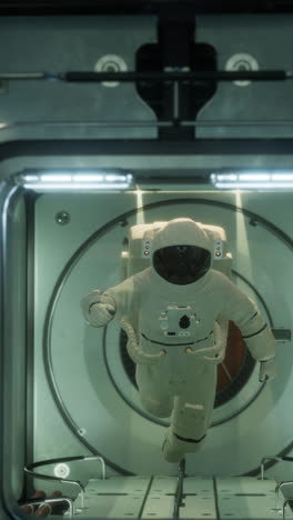 astronaut in space capsule