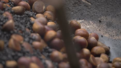 close up of roasted chestnuts