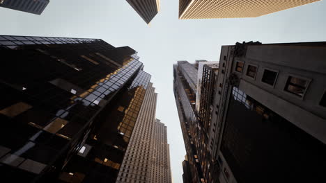 Below-view-on-the-skyscrappers-in-Chicago