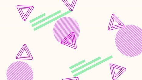 colors lines and geometric figures in white background animation