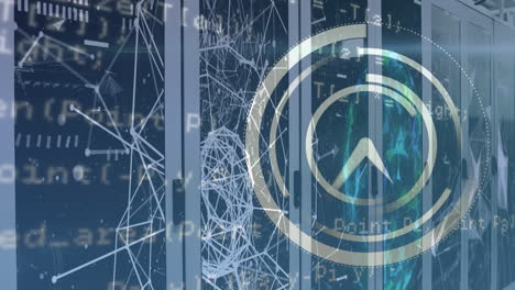animation of data processing and clock over servers
