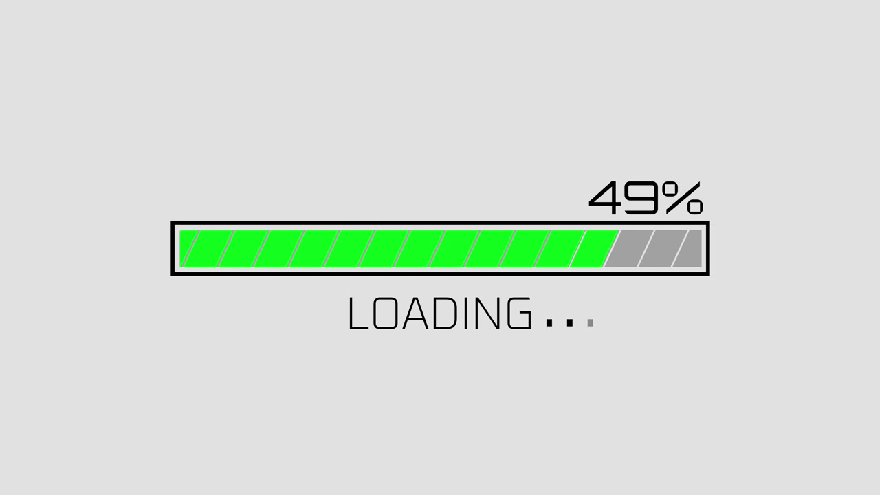 Digital Loading Progress Bar Animation Filling Up to 100 Percent