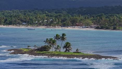 beautiful el cayito island with palm trees and grass and coastline with sandy beach in background