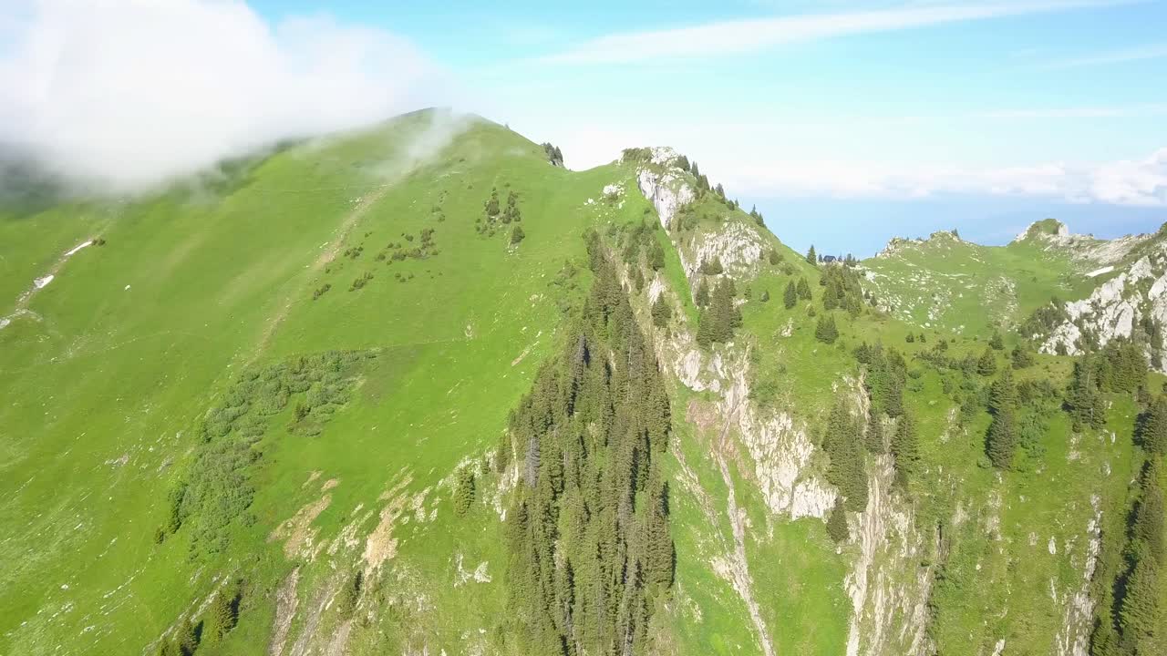 Flying Over Mountain in Switzerland Interlaken