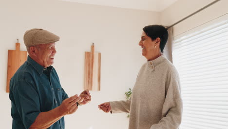 Amor,-Felicidad-Hogareña-Y-Baile-De-Pareja-De-Ancianos.