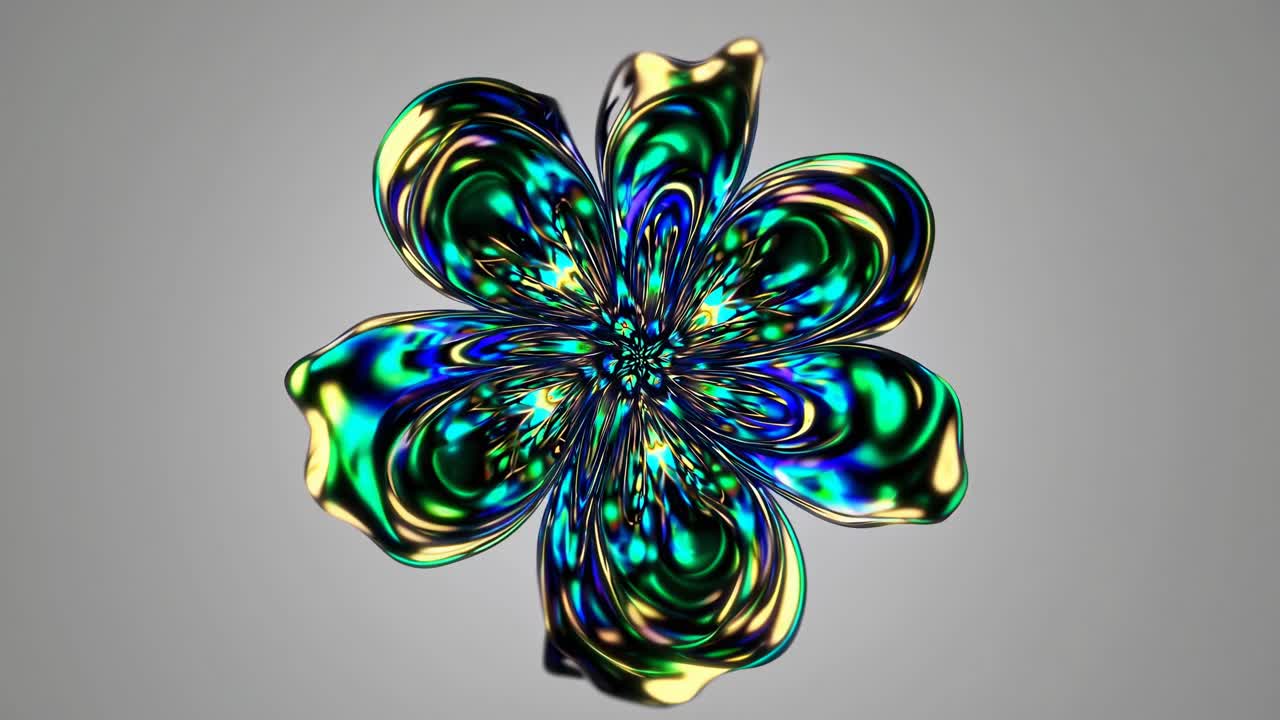Abstract Iridescent Flower