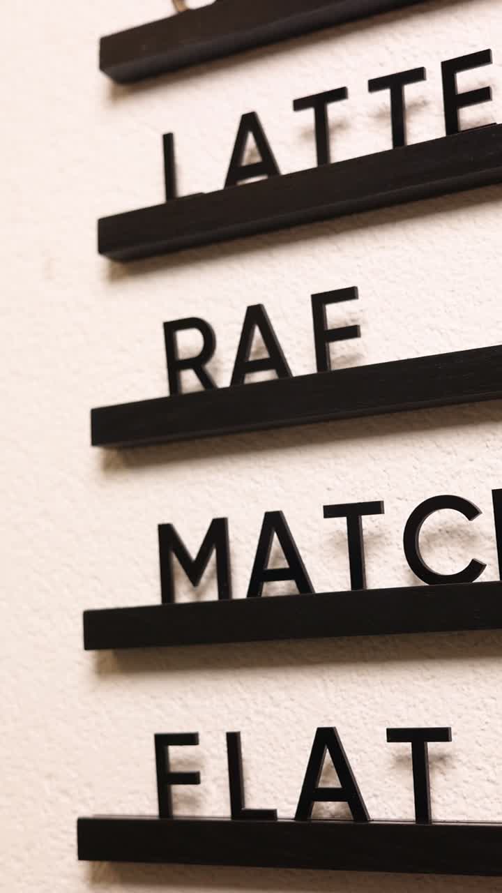 Menu Display with Black Letters