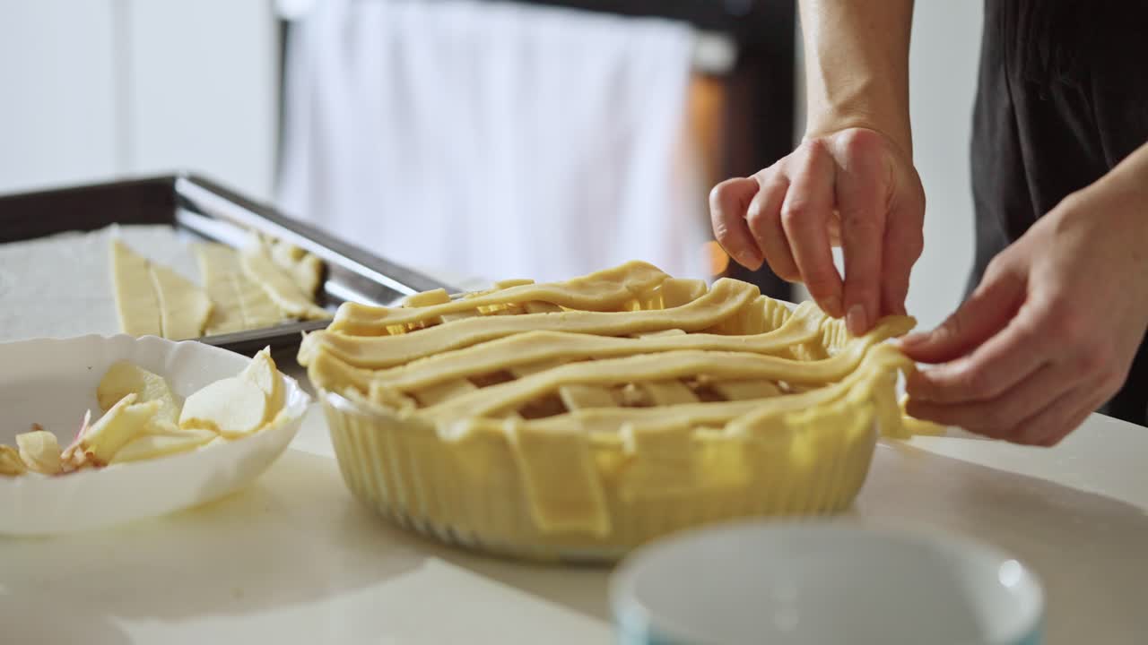 Making a homemade apple pie
