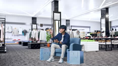 hombre de compras en un almacén