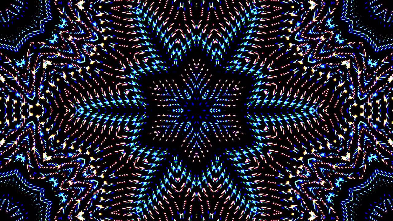 linee colorate onde luminose forma di fiore sfondo caleidoscopio astratto