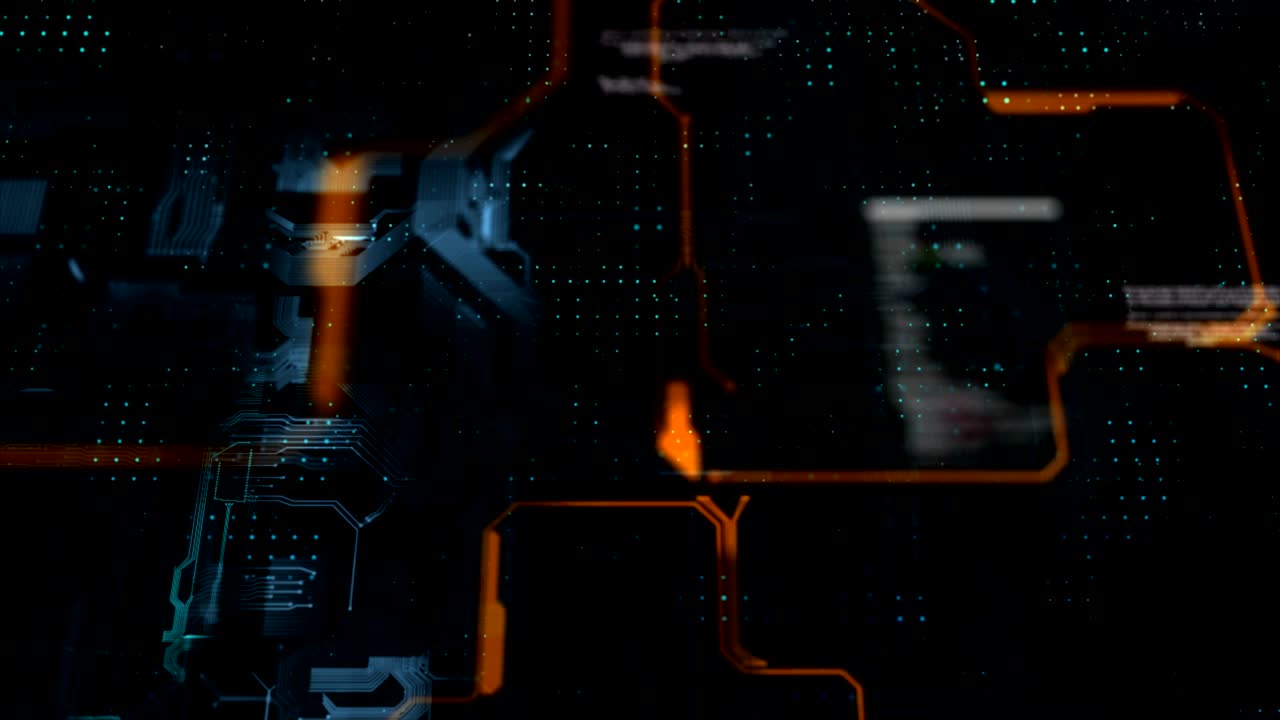 Abstract background circuit electronic line for technology concept with shallow depth of field dark and grain processed