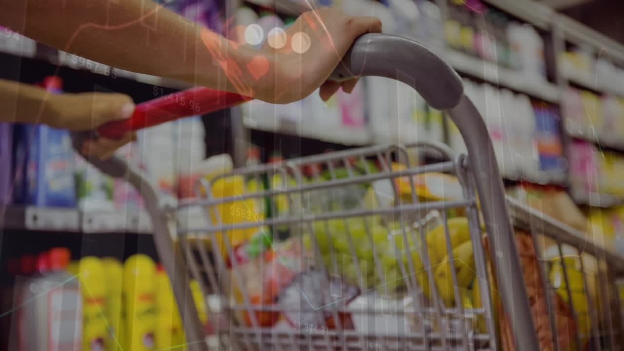 Animazione dell'elaborazione dati su un uomo che lavora in un magazzino