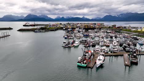 aerial sailboat in homer alaska