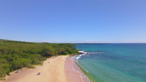 aerial view on famous makena beach on maui island, hawaii, usa