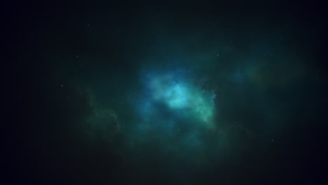 Dunkler-Raum-Mit-Blauen-Wolken-Und-Sternen