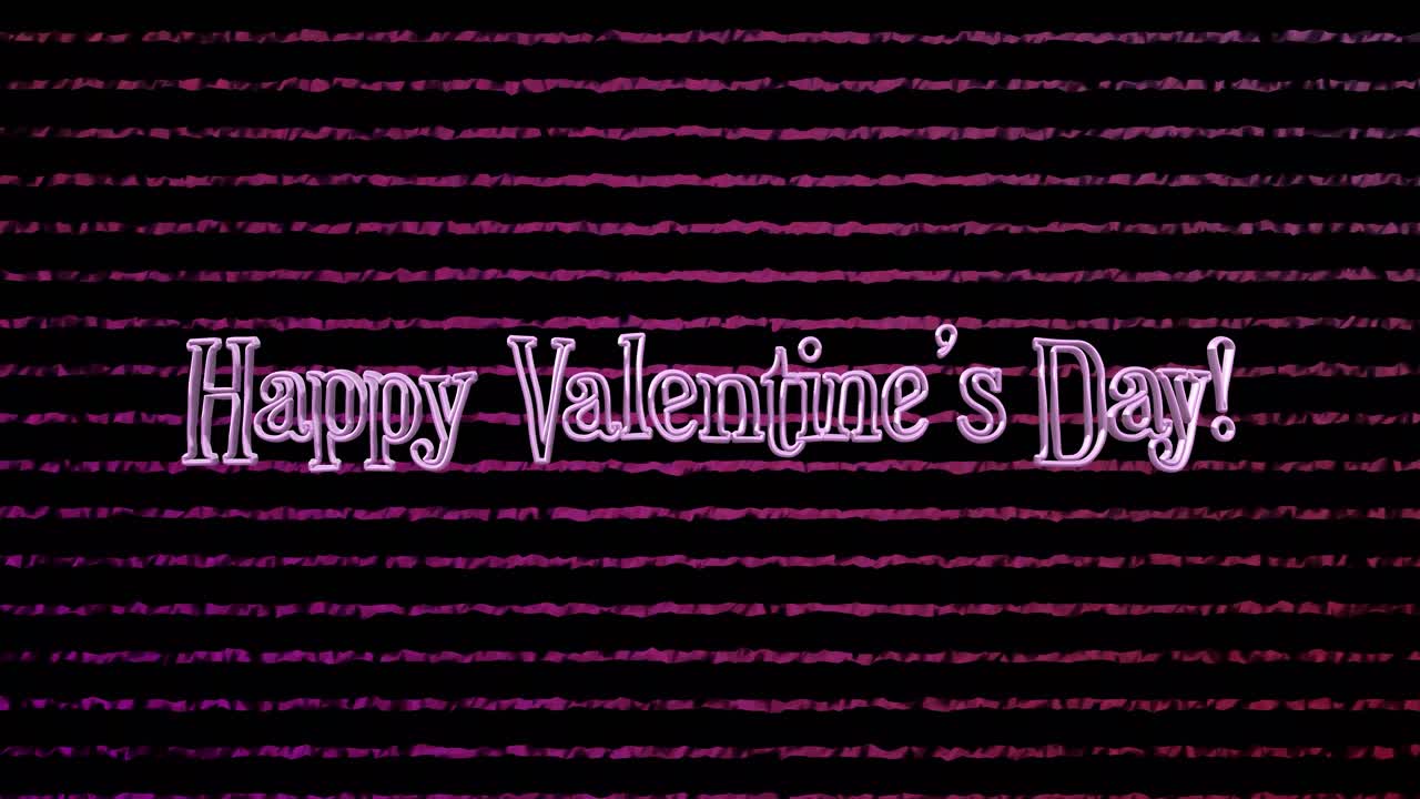 구겨진 추상 얼룩이 행복한 발렌타인 데이 인사말로 형성되었다가 다시 변형됩니다. 필요에 따라 무한 반복 가능