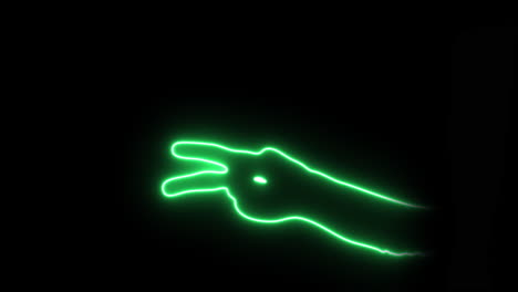 Neonlight-greencolored-Hand-signs-Scissors.--4K