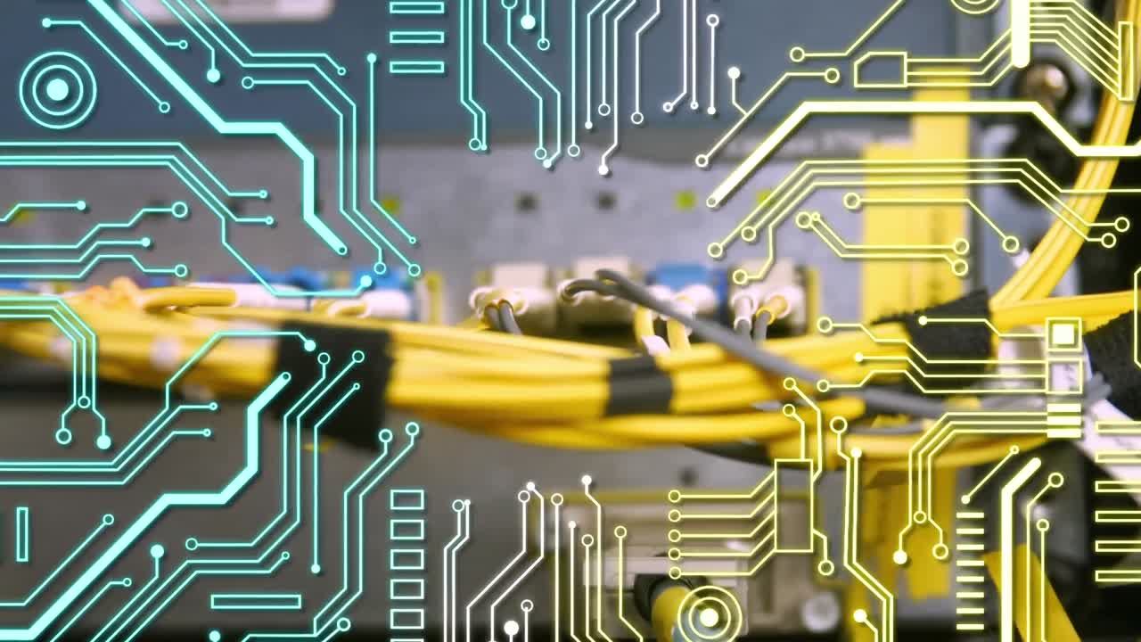 animación del procesamiento de datos a través de un servidor informático