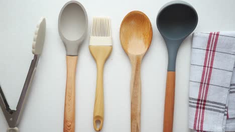 kitchen utensils on white background