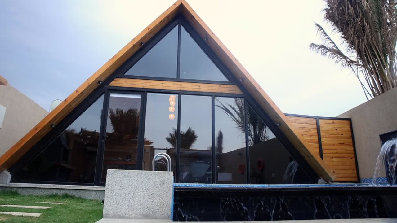 fachada de una casa residencial minimalista moderna, diseño de casas de arquitectura contemporánea