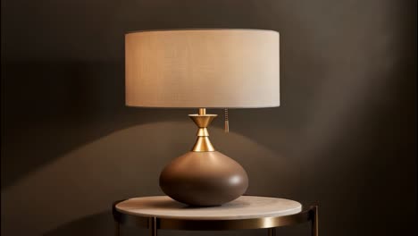 stylish modern table lamp with beige shade and gold base