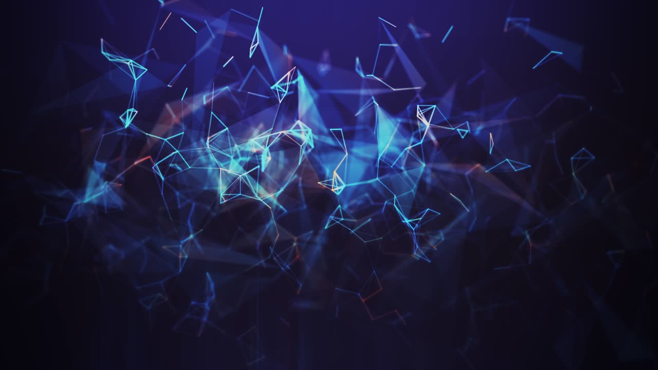 Geometric abstract background with connected line and dots animation loop