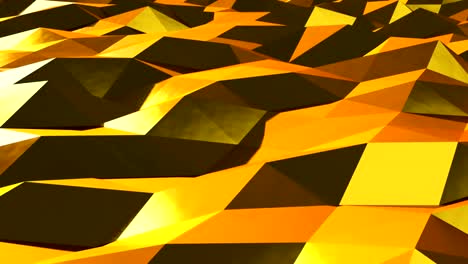 animación de fondo cristalino triangular de oro abstracto. bucle sin costuras