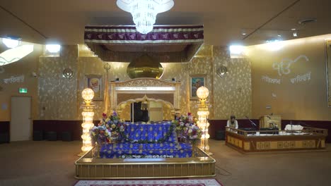 interior of gurdwara nanak niwas religious temple, richmond in canada. circling view