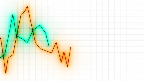 gráficos de líneas coloridas en fondo cuadrado