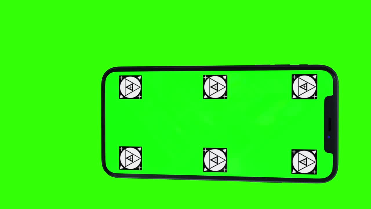 녹색 화면을 가진 고립된 스마트 폰