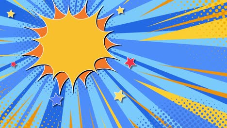 colorful, energetic comic-style burst sequence