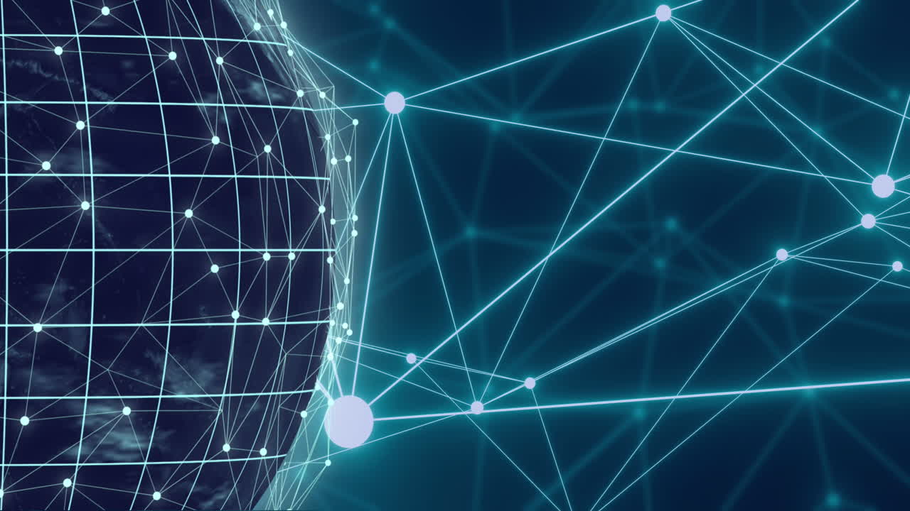 animación de datos y red de conexiones en todo el mundo