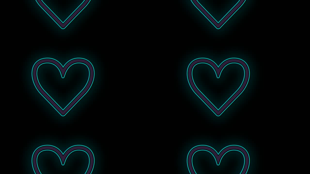 네온 블루 하트 패턴