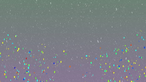 animation of confetti falling over animation at sports stadium
