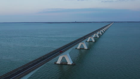 Aerial:-The-famous-Zeelandbridge-during-sunset